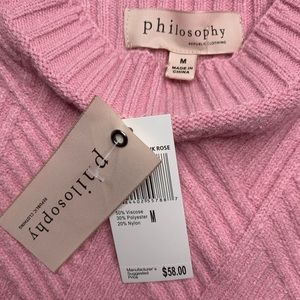 NWT Philosophy Pink Sweater Size M
